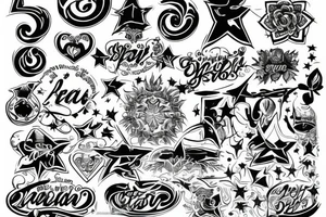 S with five star tattoo idea