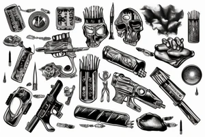 cocaine metal and bullets tattoo idea