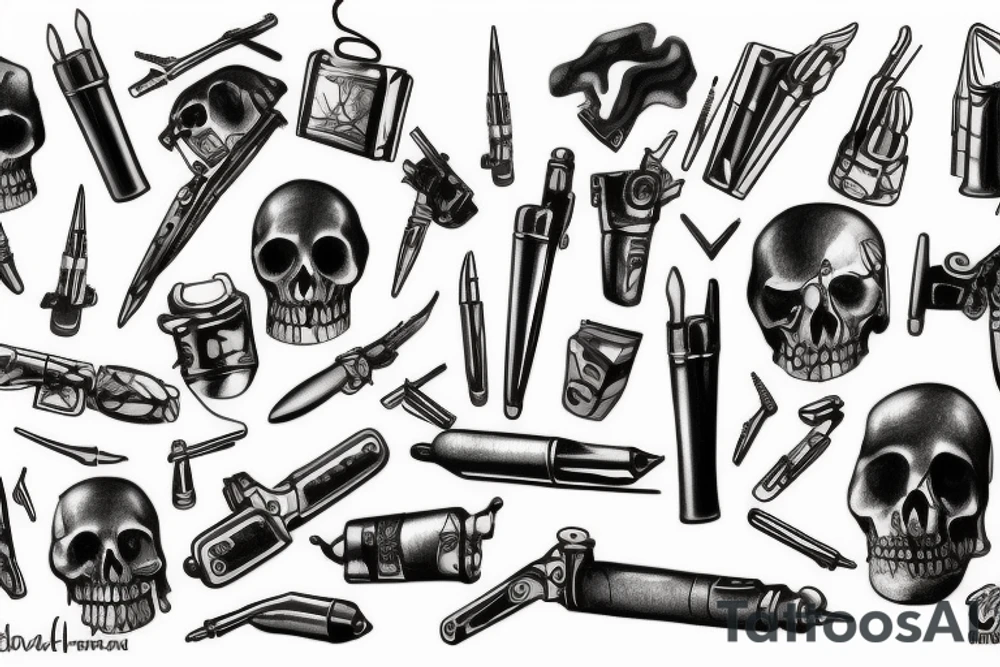 cocaine metal and bullets tattoo idea