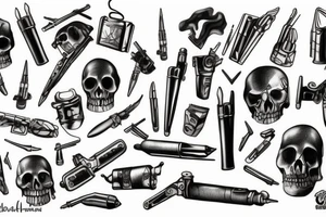 cocaine metal and bullets tattoo idea