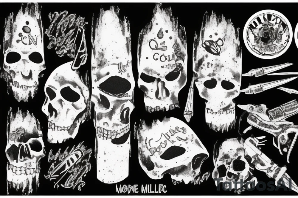 cocaine metal and bullets tattoo idea