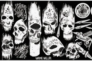 cocaine metal and bullets tattoo idea