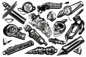 cocaine metal and bullets tattoo idea