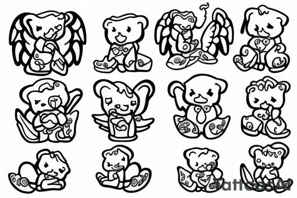 Grandma, gummy bear, angel tattoo idea