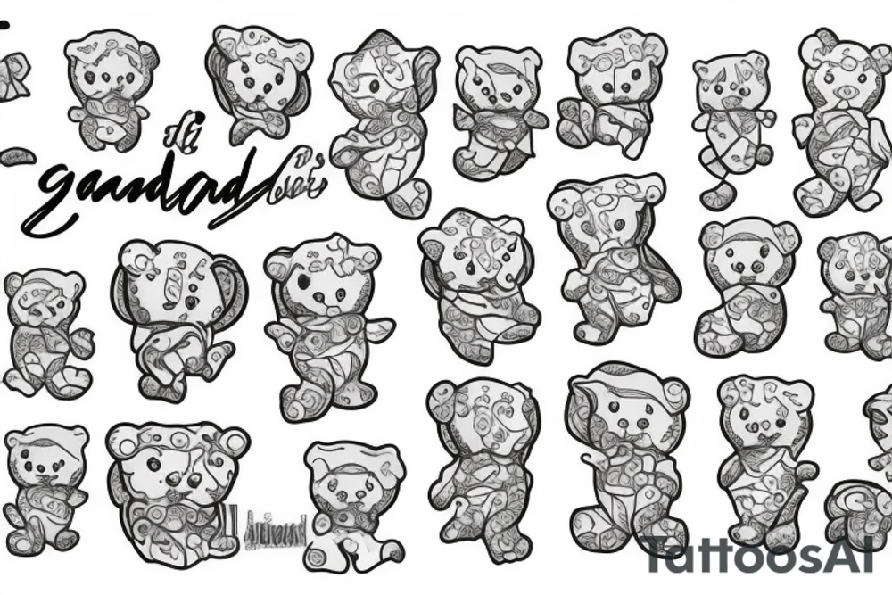 Grandma, gummy bear, angel tattoo idea
