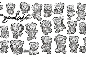Grandma, gummy bear, angel tattoo idea