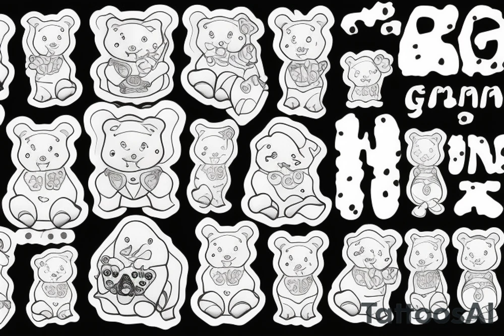 Grandma, gummy bear, angel tattoo idea