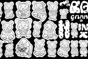 Grandma, gummy bear, angel tattoo idea