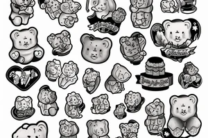 Grandma, gummy bear, angel, san fransisco tattoo idea