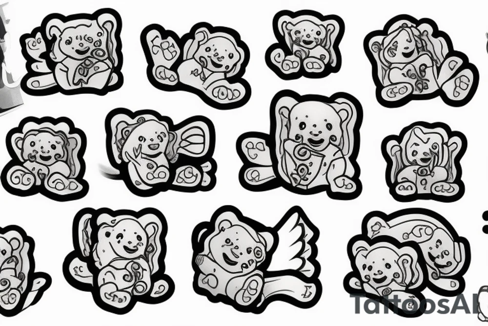 Grandma, gummy bear, angel, san fransisco tattoo idea
