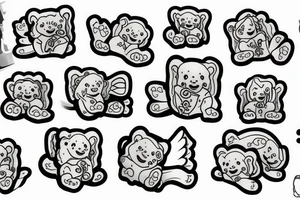Grandma, gummy bear, angel, san fransisco tattoo idea