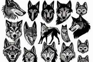 Boarder colie mixed with wolf tattoo idea