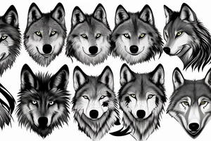 Boarder colie mixed with wolf tattoo idea