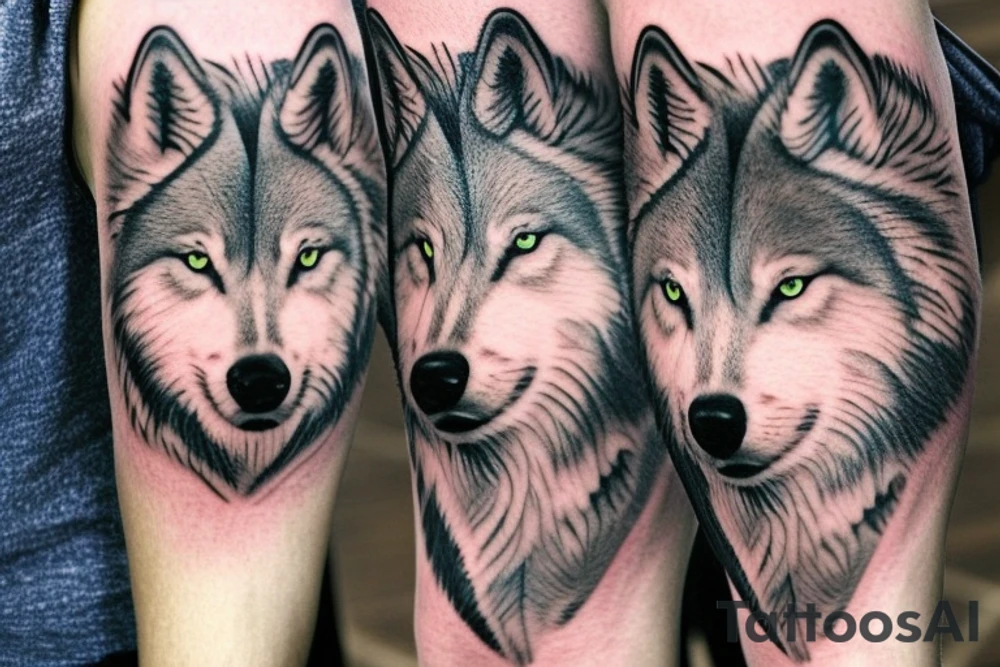 Half Boarder colie half wolf tattoo idea