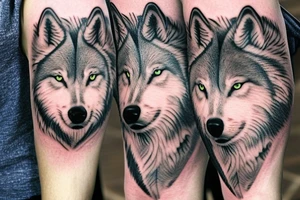 Half Boarder colie half wolf tattoo idea