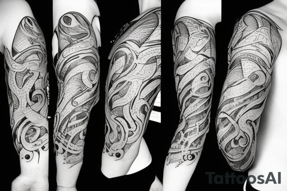 A shadow snake that wraps around the arm tattoo idea