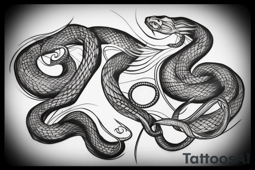 A shadow snake that wraps around the arm tattoo idea