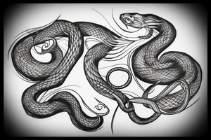 A shadow snake that wraps around the arm tattoo idea