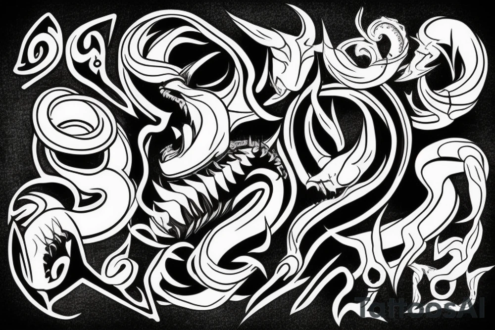 demon snake symbol tattoo idea