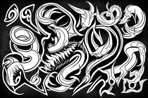 demon snake symbol tattoo idea
