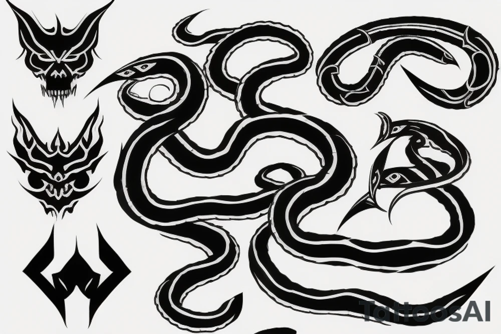 demon snake symbol tattoo idea