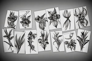 single orchid and stem tattoo idea