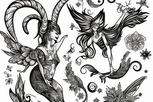 december capricorn fairy tattoo idea