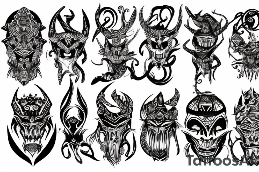 Demon tribal tattoo idea