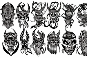 Demon tribal tattoo idea
