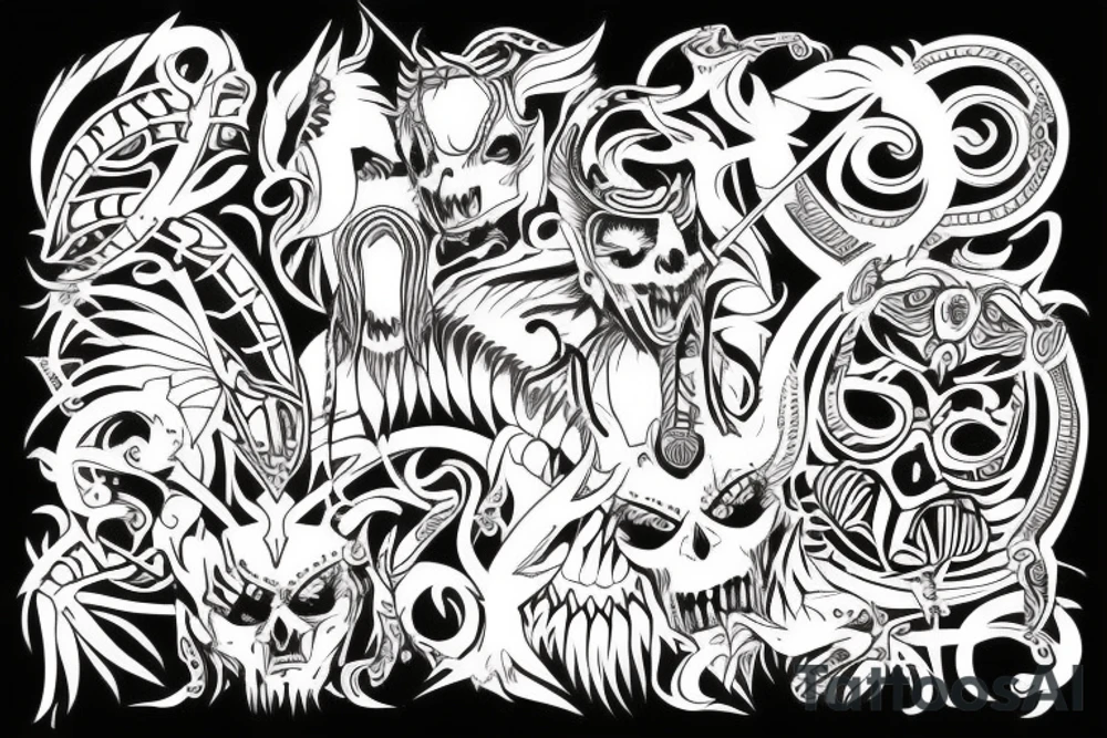 Demon tribal tattoo idea