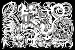 Demon tribal tattoo idea