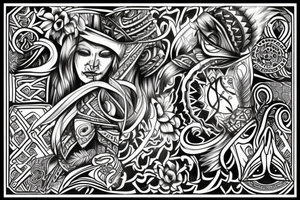 Fantasy tribal design tattoo idea