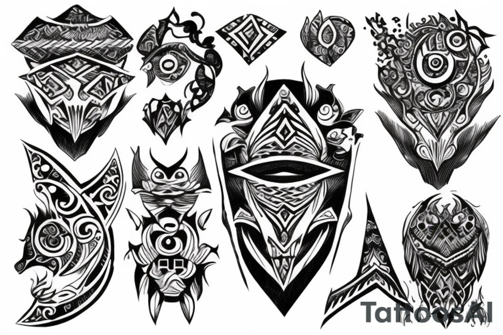 Fantasy tribal design tattoo idea