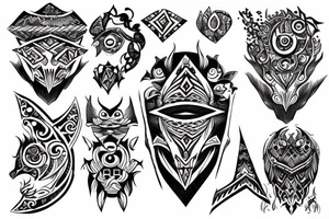 Fantasy tribal design tattoo idea