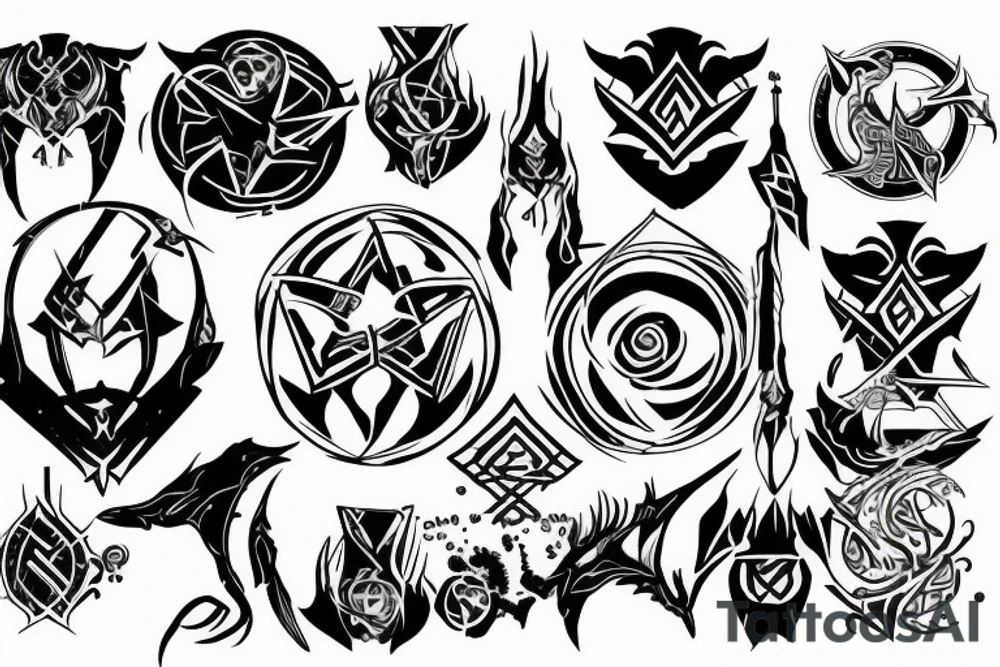 Cyber sigil tattoo idea
