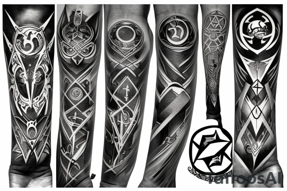fantasy Cyber sigil on the forearm tattoo idea