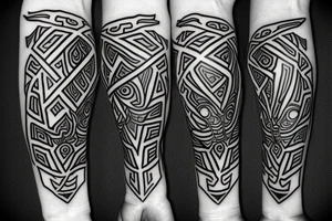 fantasy tribal Cyber sigil on the forearm tattoo idea