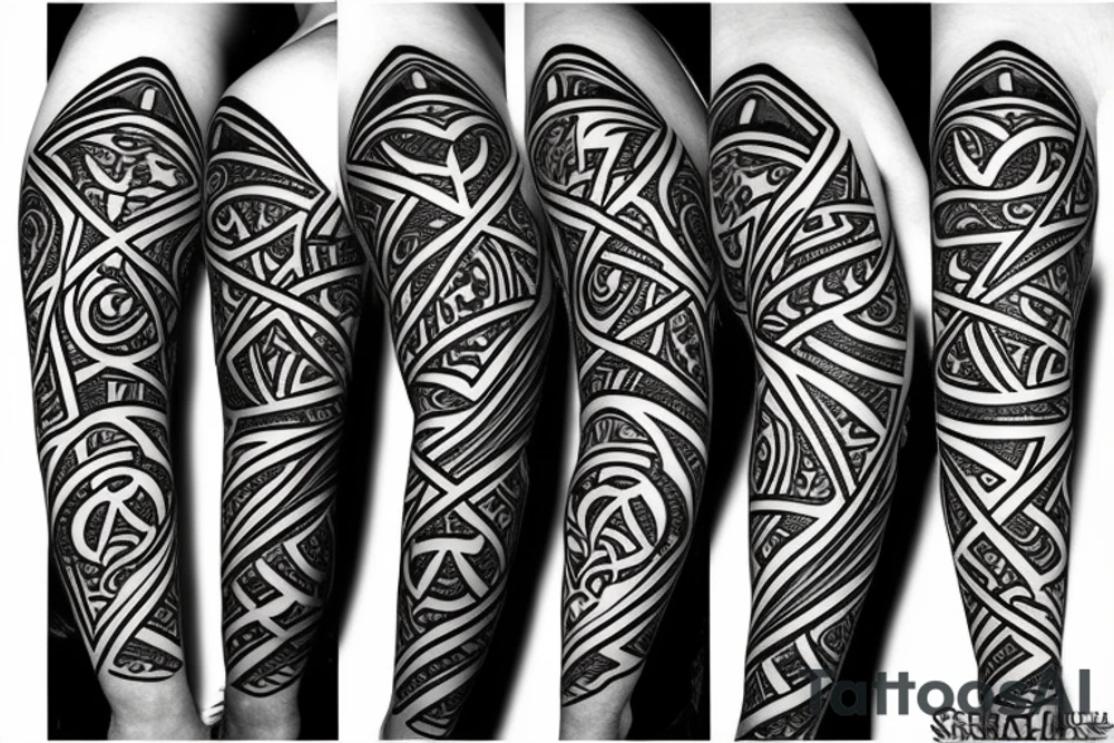 fantasy tribal Cyber sigil on the forearm tattoo idea