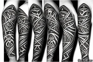 fantasy tribal Cyber sigil on the forearm tattoo idea