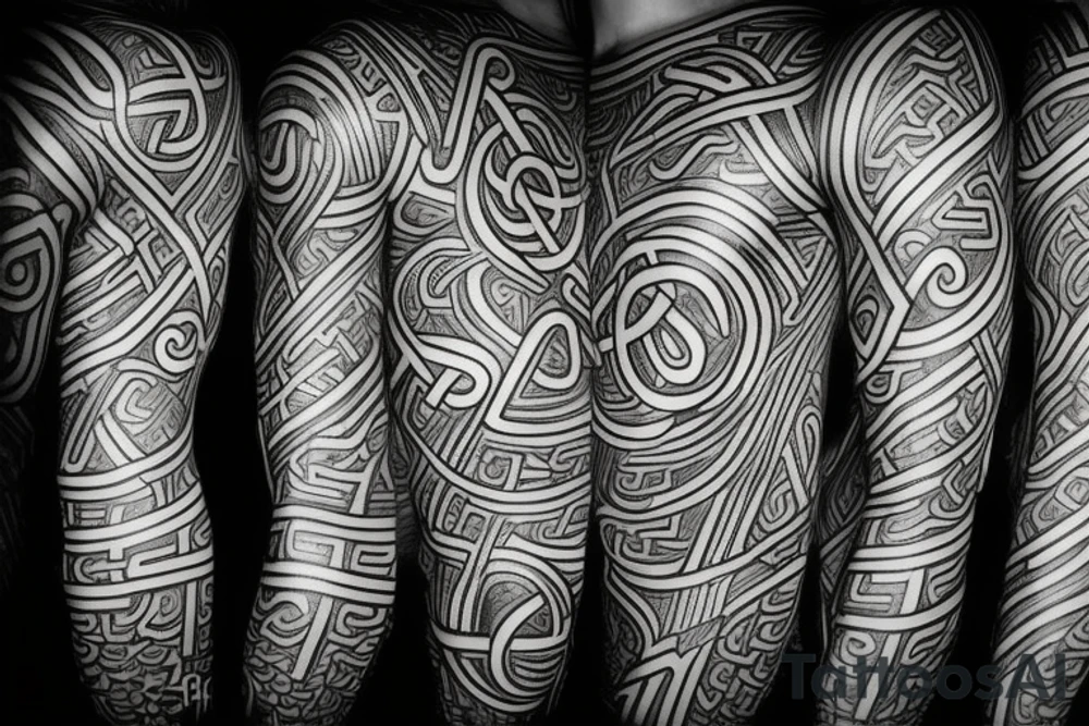 cyber sigil mythical rune tattoo idea