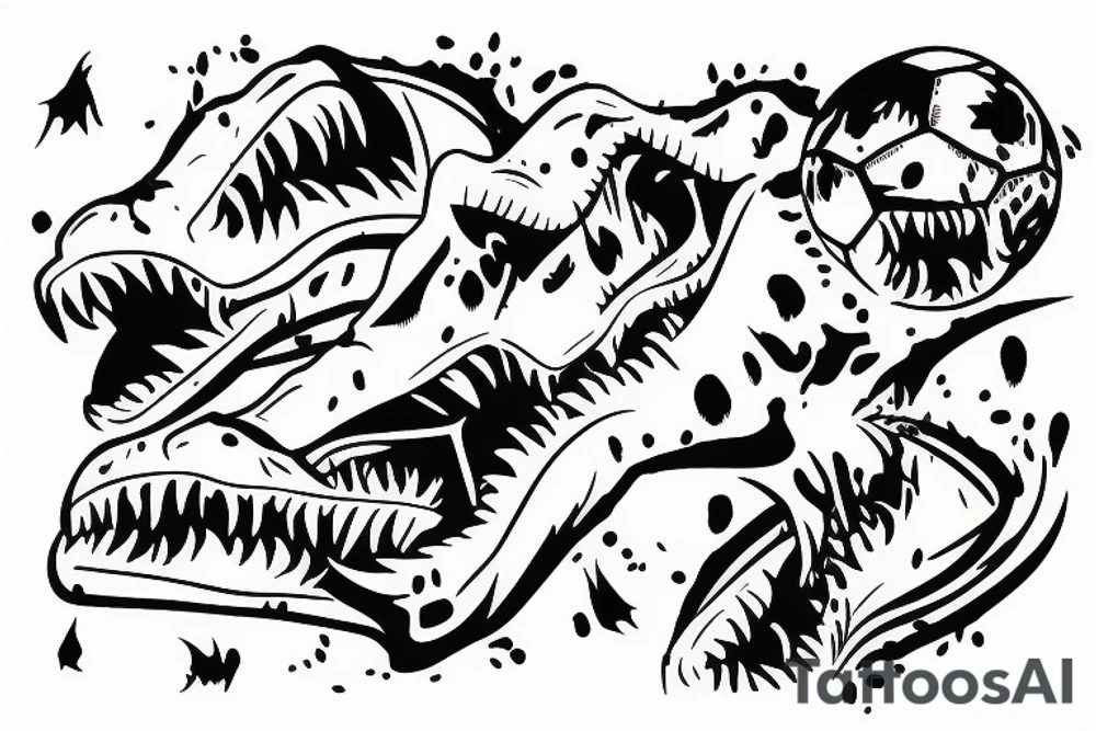 soccer dinosaur Messi tattoo idea