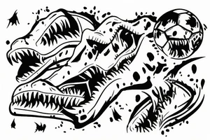 soccer dinosaur Messi tattoo idea