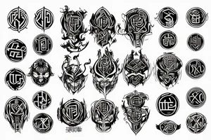 cyber sigil mythical rune demon symbols tattoo idea