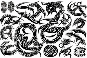 cyber sigil mythical rune demon symbols tattoo idea