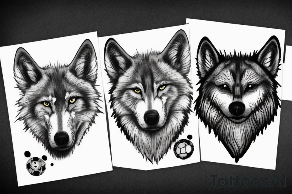 soccer wolf dog rain tattoo idea