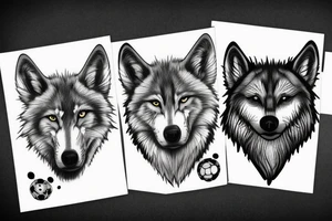 soccer wolf dog rain tattoo idea