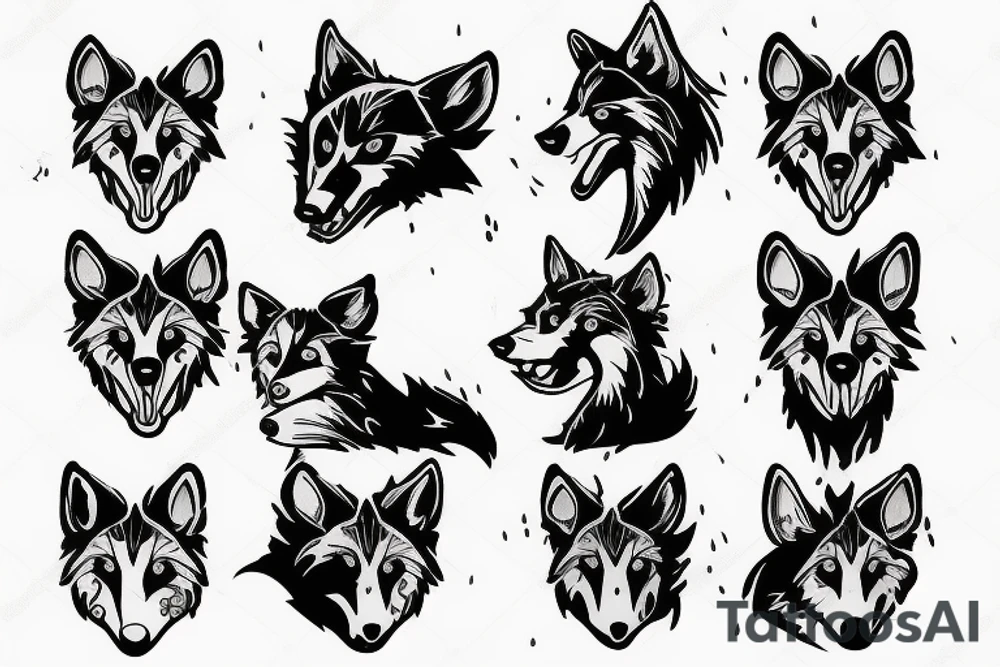 soccer wolf dog rain tattoo idea