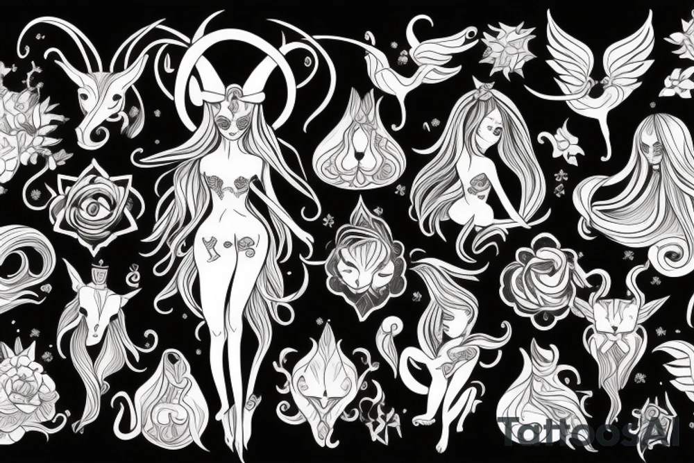 capricorn fairy tattoo idea