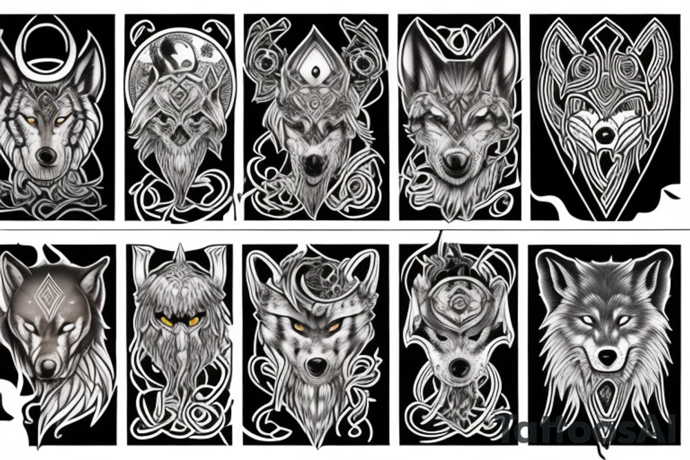 viking wolf tattoo idea