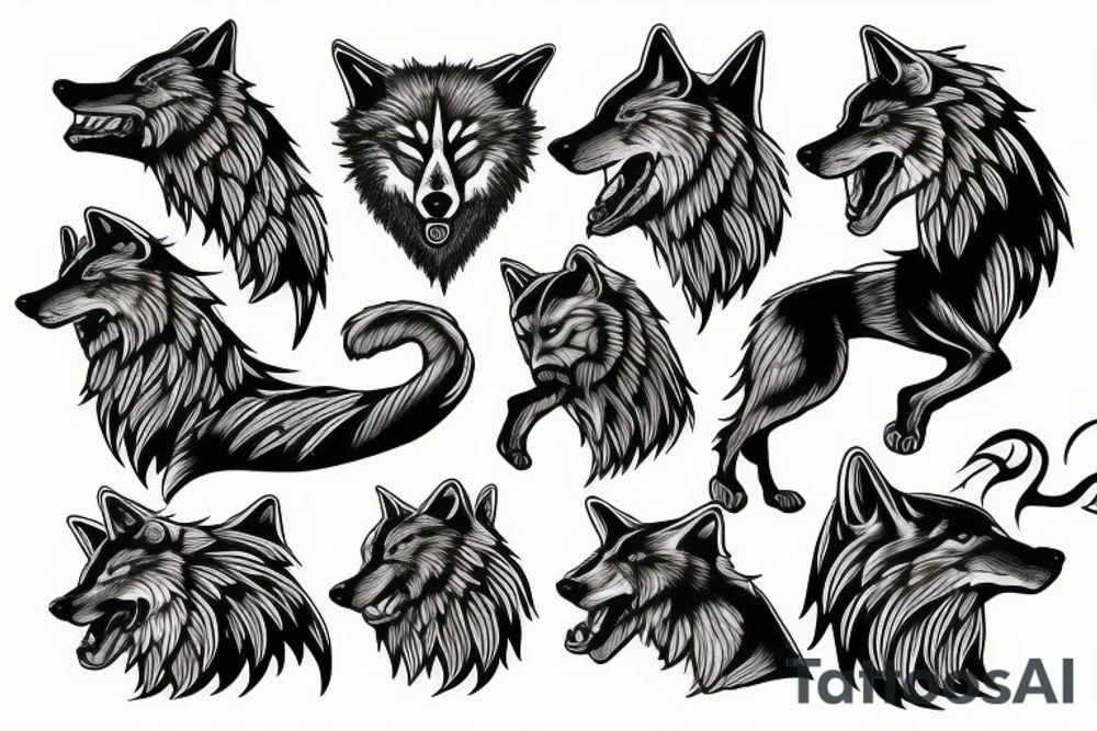 viking wolf tattoo idea
